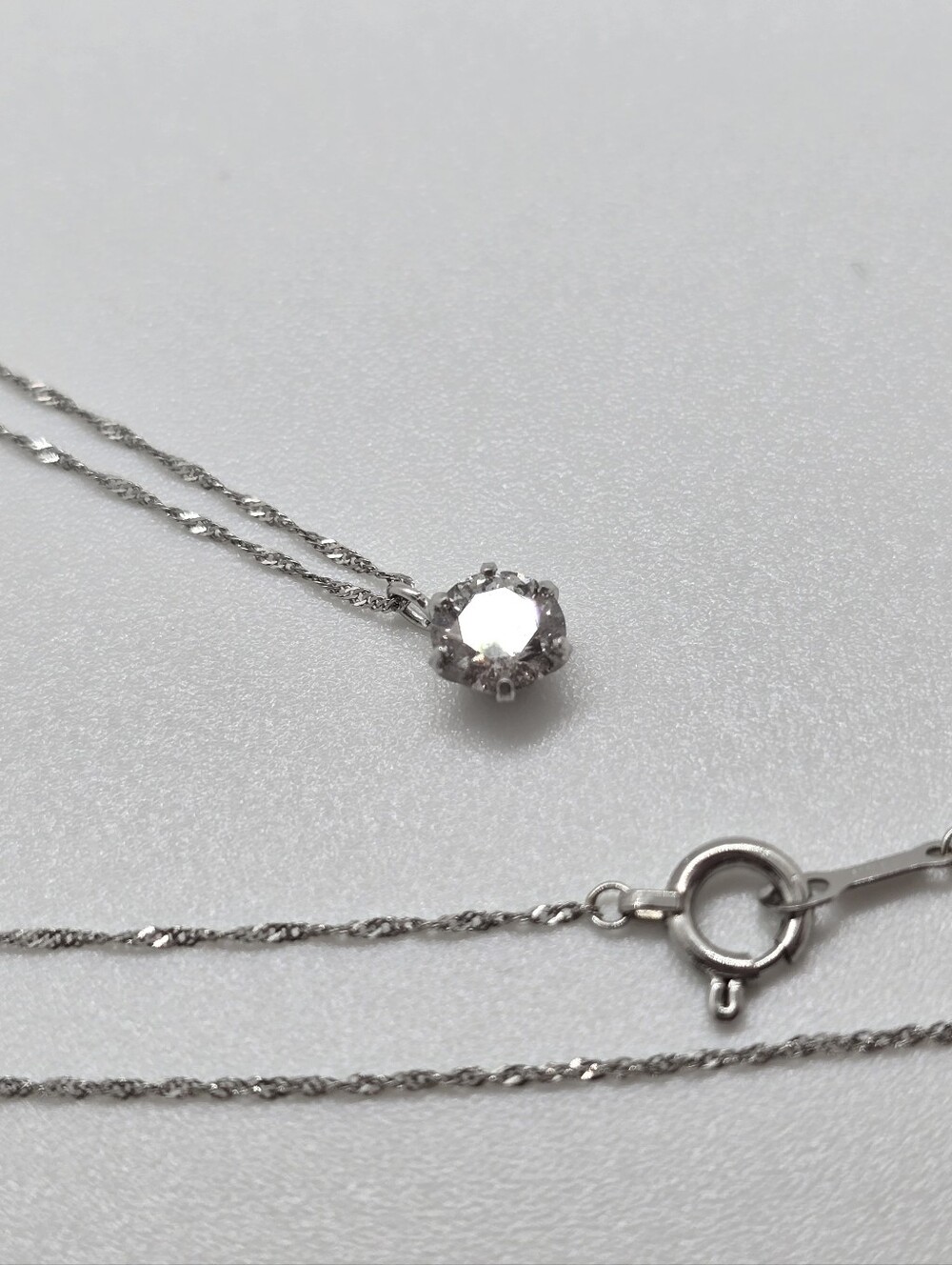 0.4ct Natural Diamond Set In Platinum, Platinum Chain